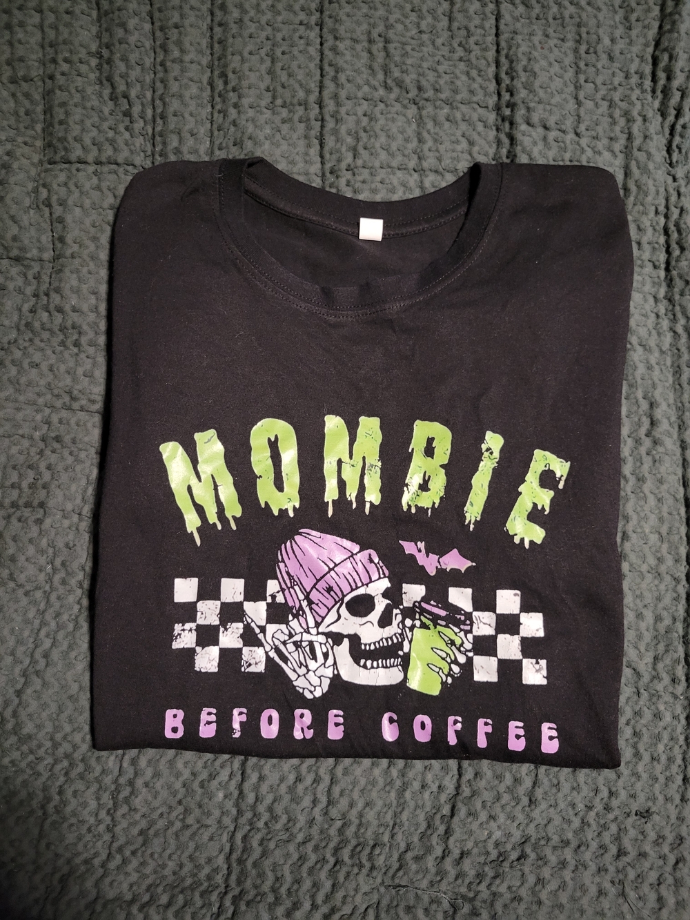 Kids Black 'Mombie Before Coffee' Graphic Tee
